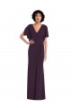 Best Split Sleeves Long V-Neck Sheath Maxi Evening Dress UK