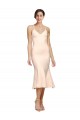 Best Sleeveless Open Back Midi Length V-Neck Sheath Evening Dress UK