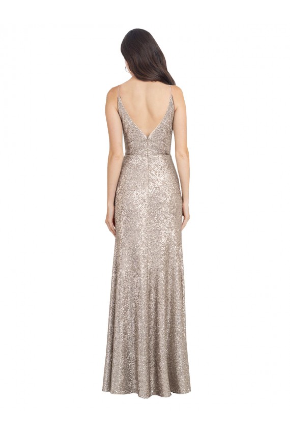 Best Sleeveless V-Back Long High Neck Sheath Sexy Evening Dress UK