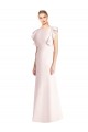Best Cap Sleeves Open Back Long Bateau Neck Trumpet Stretch Crepe Semi Formal Evening Dress UK