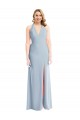 Best Sleeveless Open Back Long Halter Neck Trumpet Light Sky Blue Semi Formal Evening Dress UK