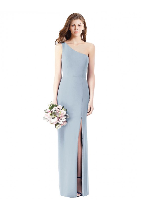 Best Sleeveless Long One Shoulder Trumpet Semi Formal Evening Dresses UK