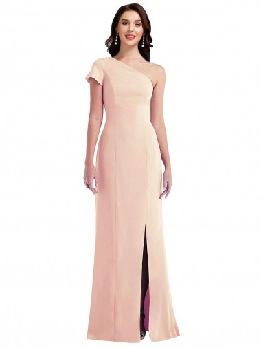 Best Cap Sleeves Long One Shoulder Trumpet Evening Dress UK