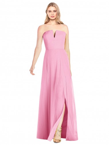 Best Sleeveless Long Strapless Trumpet Soft Chiffon Maxi Evening Dress UK