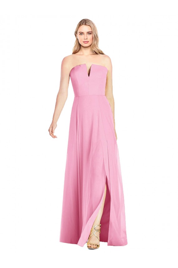 Best Sleeveless Long Strapless Trumpet Soft Chiffon Maxi Evening Dress UK